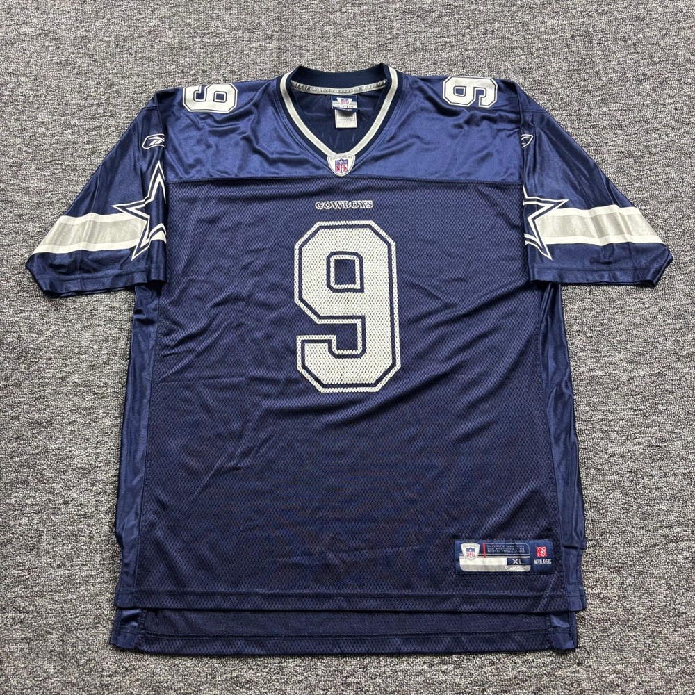 Vintage 2000s Reebok Dallas Cowboys Tony Romo NFL Jersey Navy Blue Mens Size XL